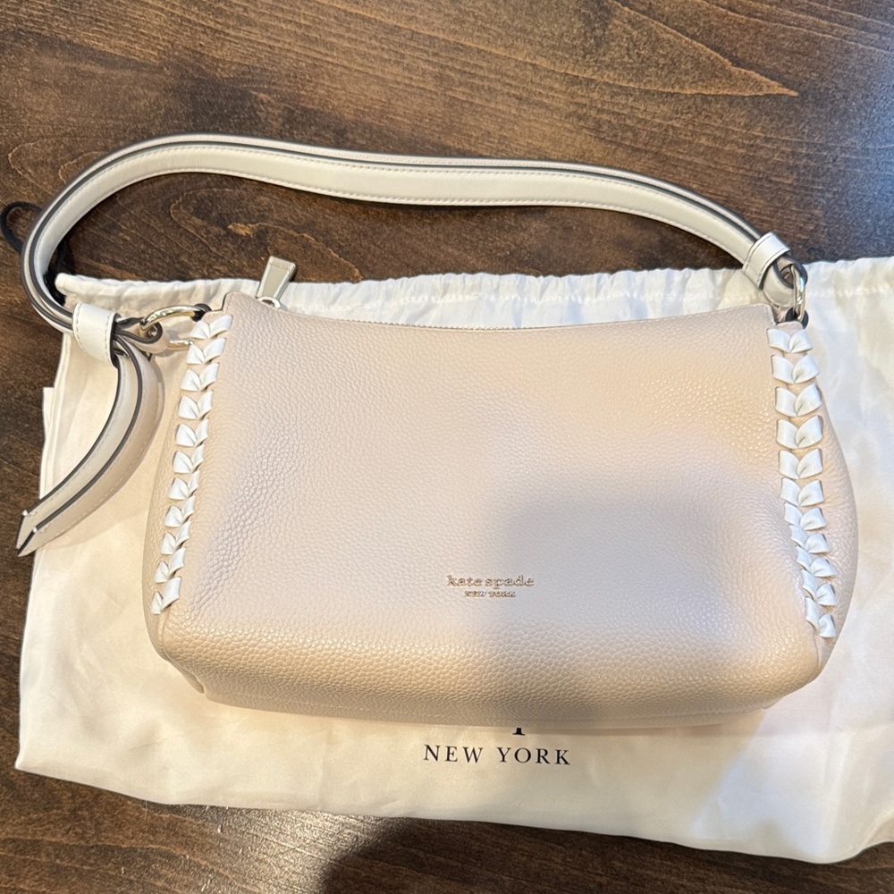 kate spade Beige and White Shoulder Bag